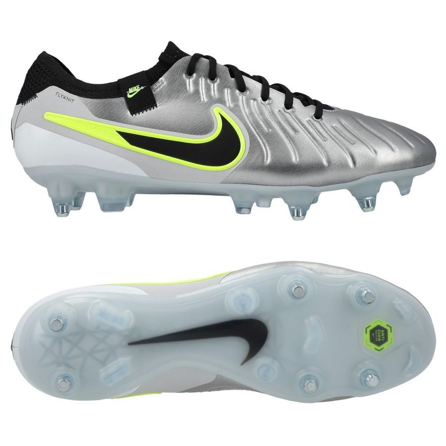 Nike Tiempo Legend 10 Elite SG-PRO Anti-Clog Mad Voltage - Argenté/Noir/Jaune Fluo