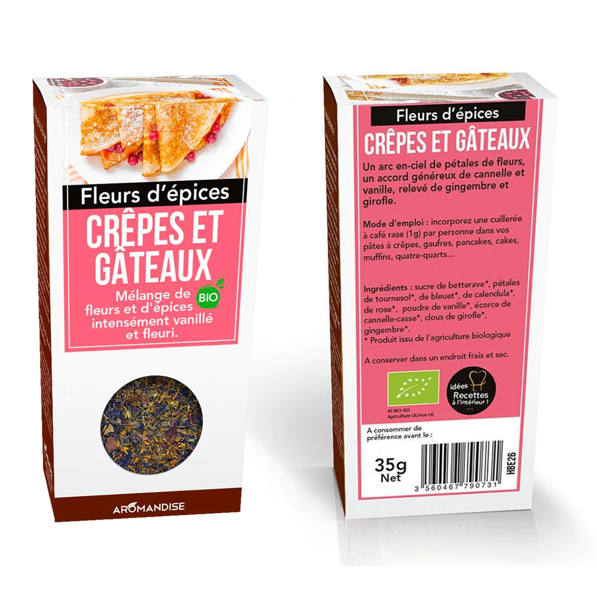 Fleurs d'épices Crêpes et gâteaux 70 g Aromandise