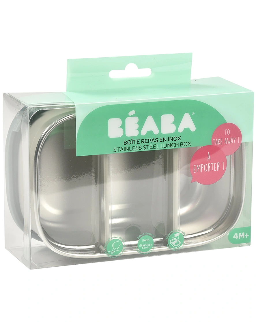 Edelstahl-Brotbox LUNCH mit Trenner in baltic blue