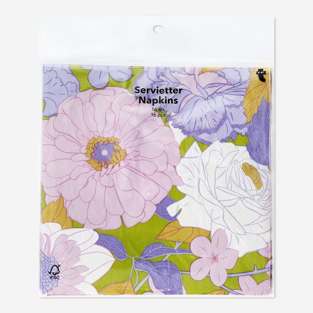 Blomstrede servietter - 16 stk