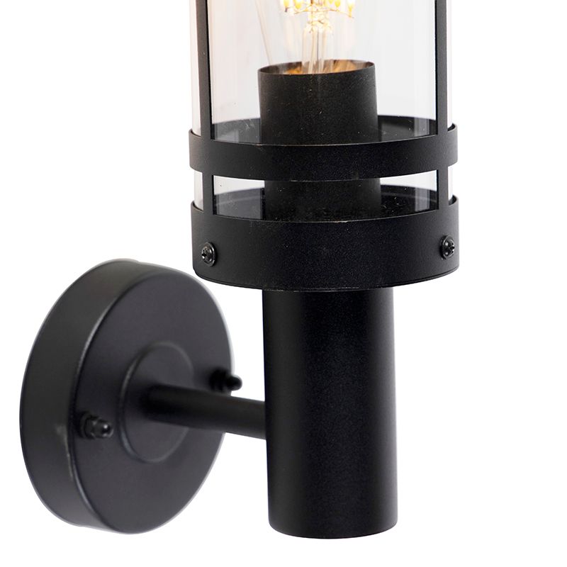 Moderne buitenwandlamp zwart IP44 - Gleam