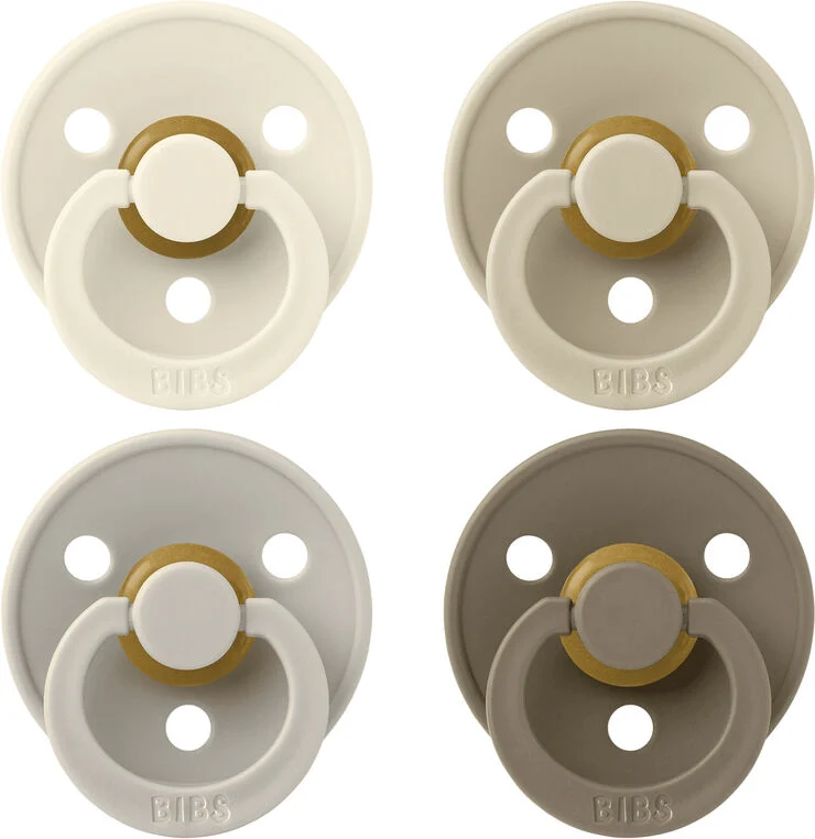 BIBS BIBS Pacifier Colour 4 PACK Latex Size 1 Ivory/Sand/Vanilla/ Ivory