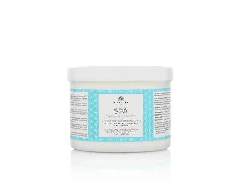 KALLOS_Spa Hand and Foot Care Massage Cream Coconut Oil Hyaluronic Acid & Collagen 500ml
