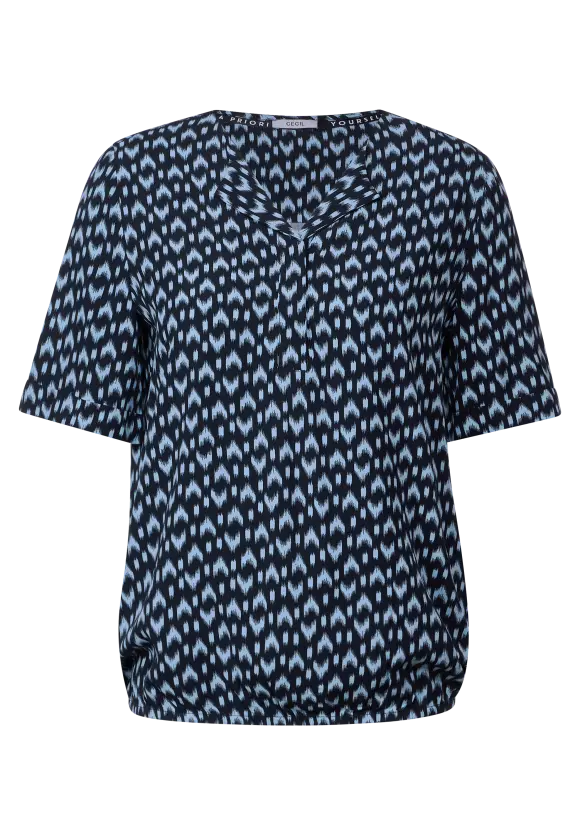 Viskose Printbluse - universal blue
