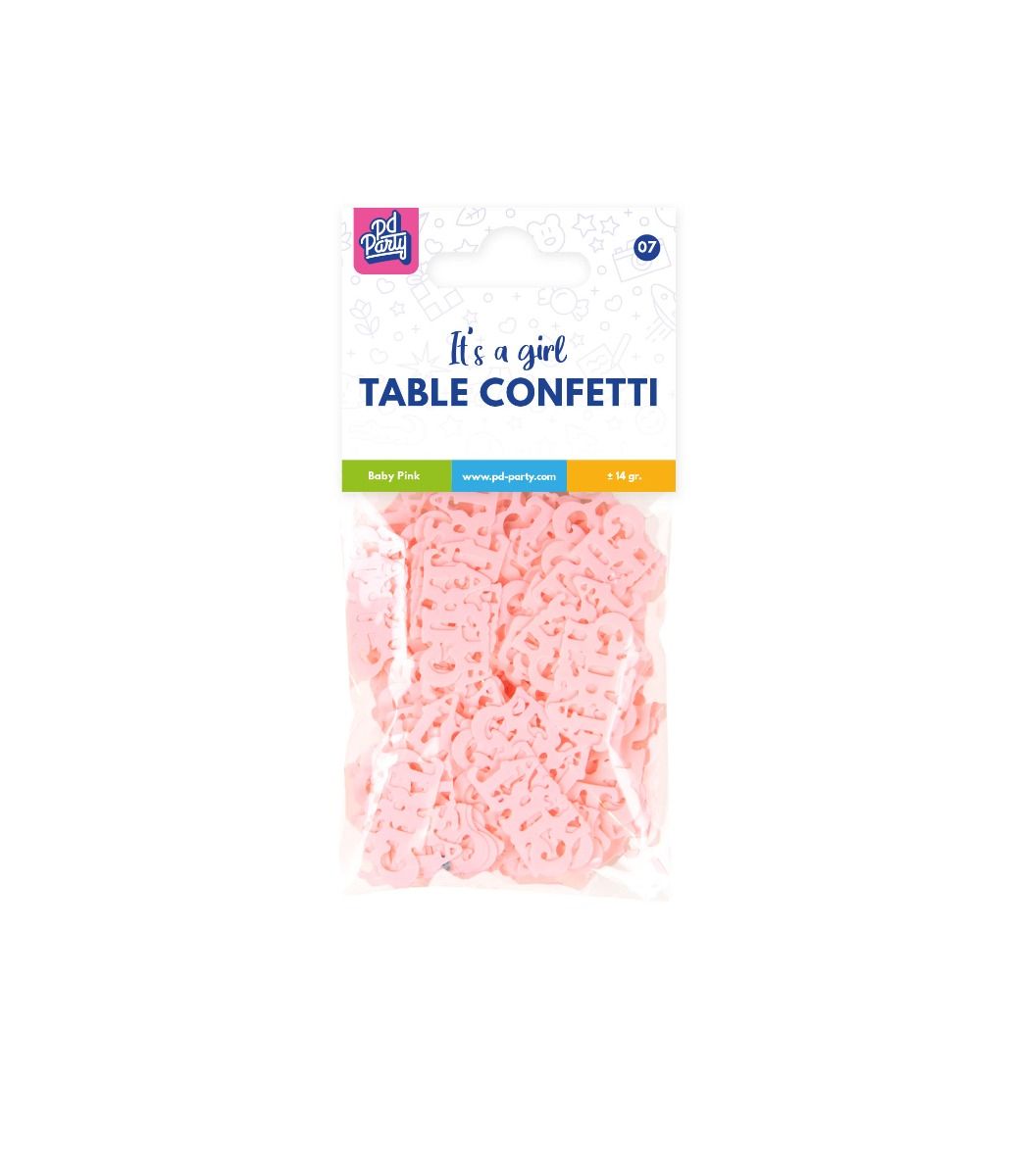 Geboorte Tafelconfetti Roze 14gr