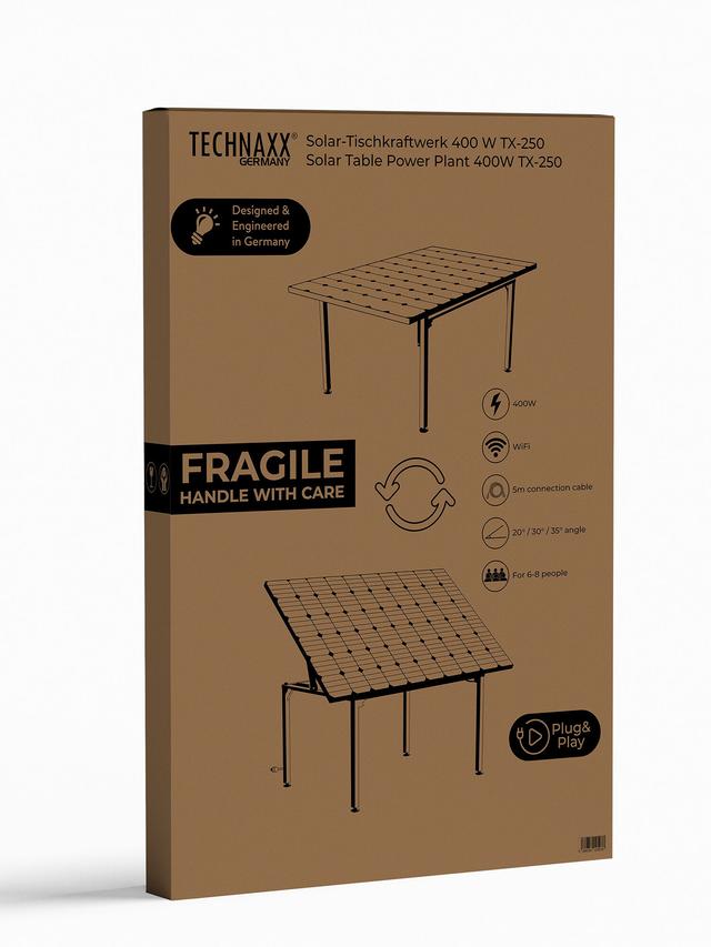 Solar-Gartentisch und -Kraftwerk, 400 W