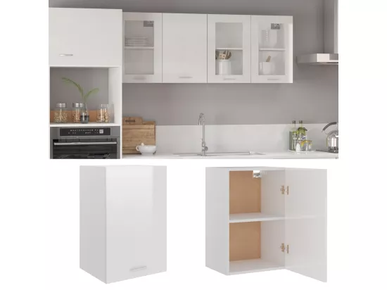 Armoire suspendue Blanc brillant 39,5x31x60cm Bois d'ingénierie