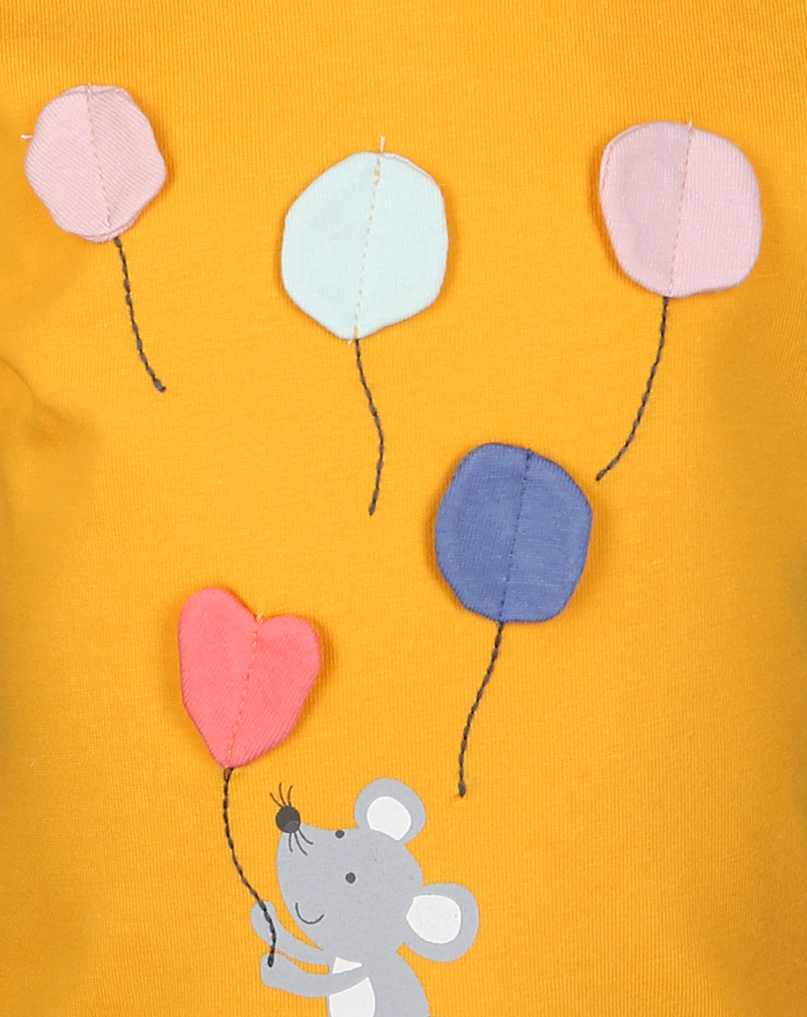 T-Shirt MOUSE WITH BALLONS in orange