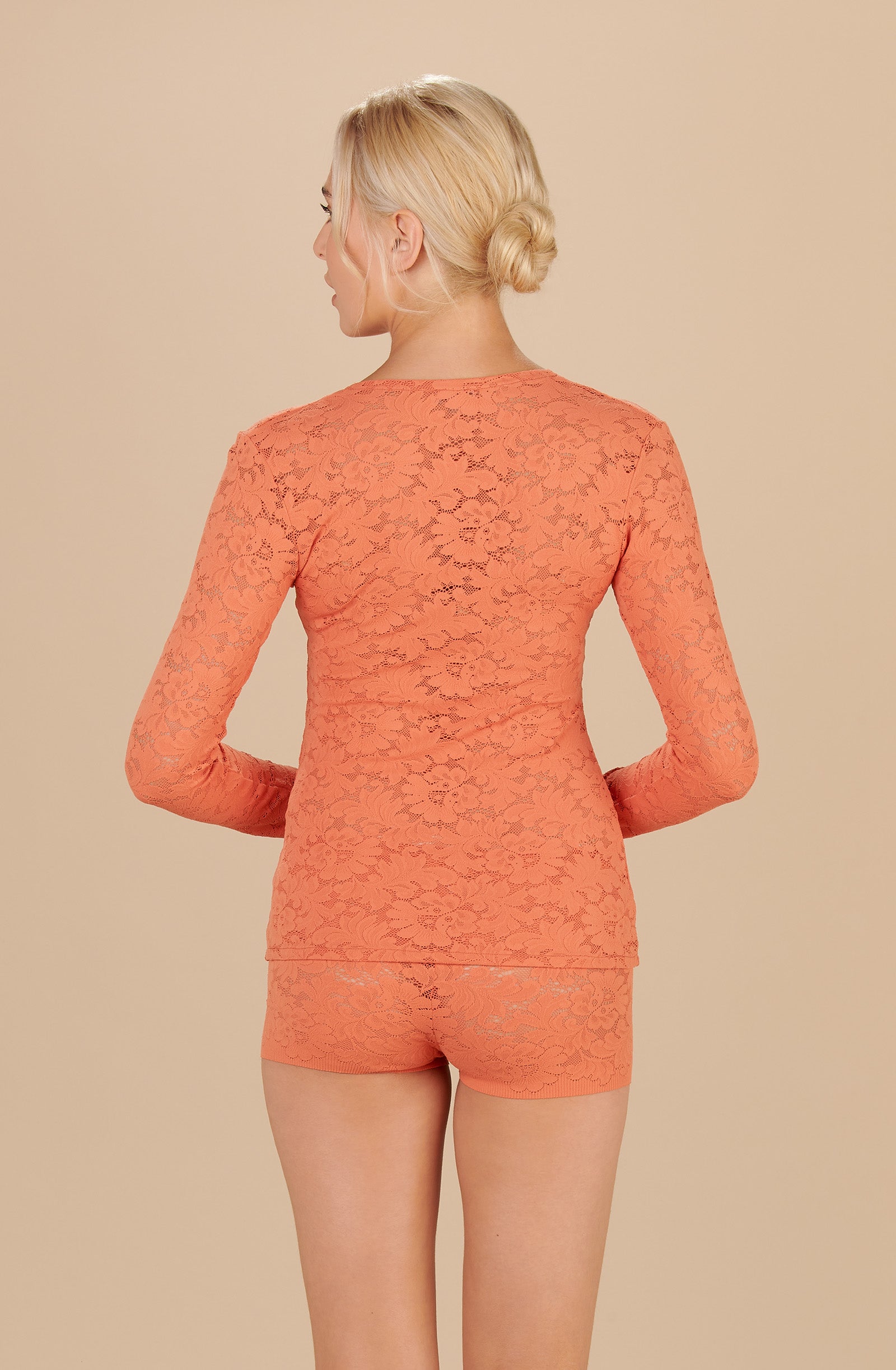 bobby Shorty taille haute paprika en dentelle Paprika