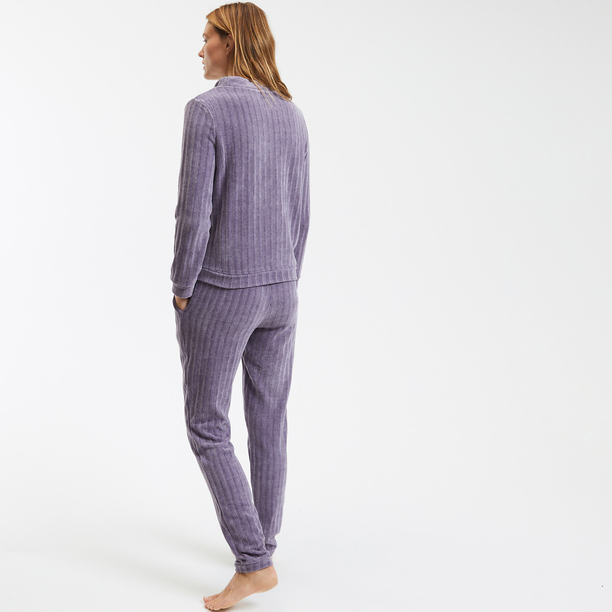SO'HOME<br>Pijama de veludo canelado liso