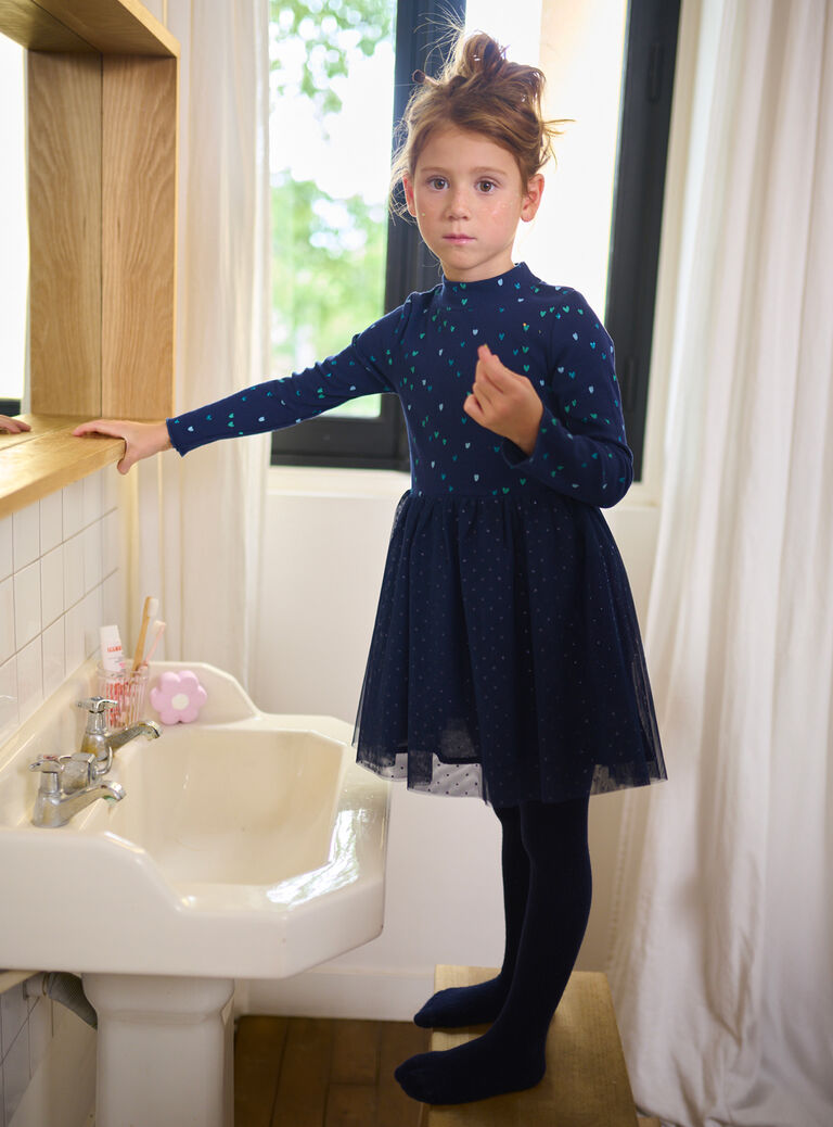 Robe à manches longues en tulle