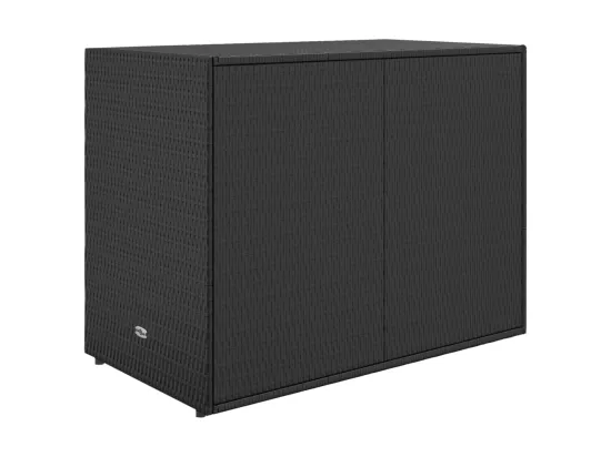 Armoire de rangement jardin Noir 100x55,5x80 cm Résine tressée