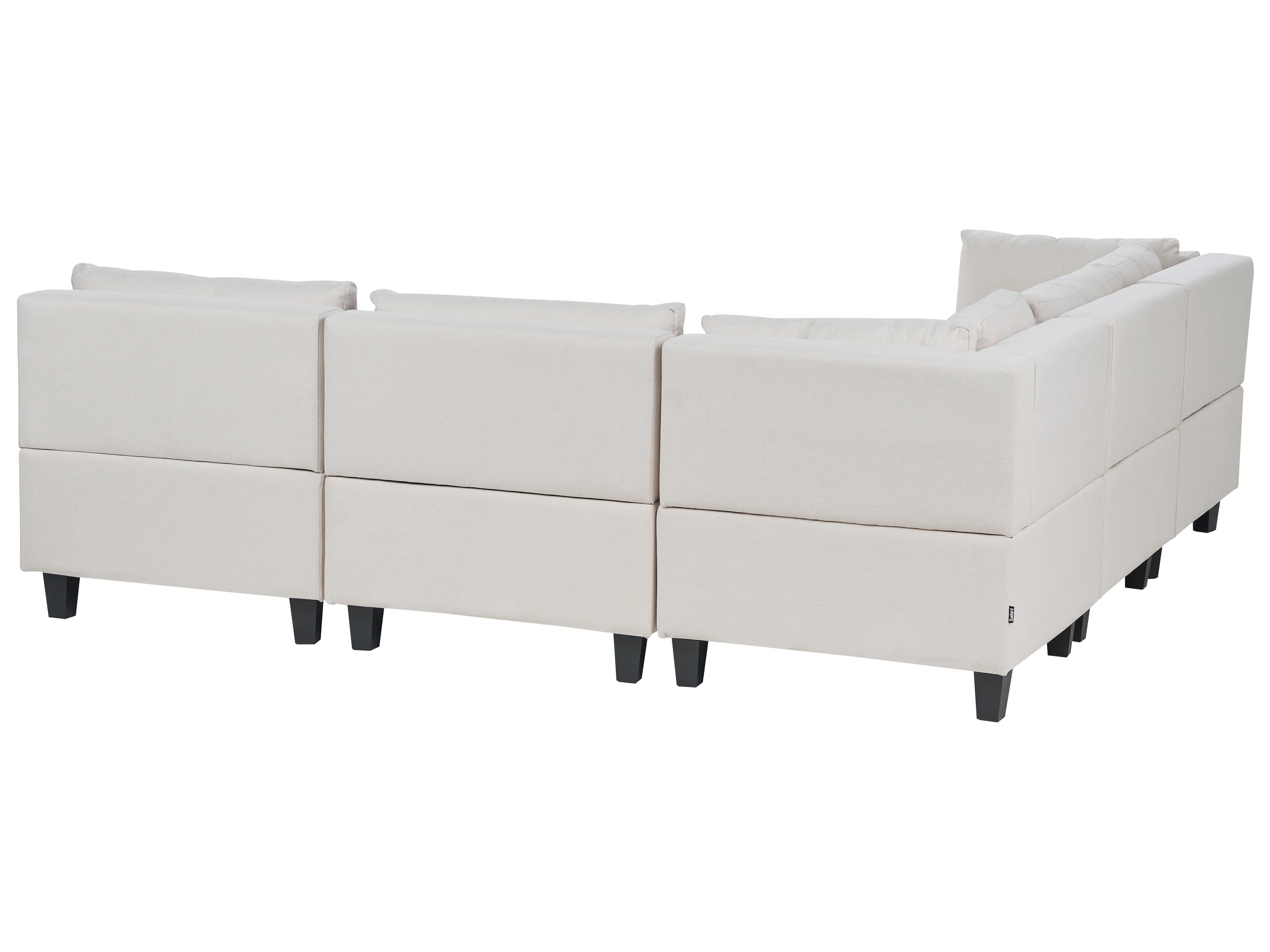 Modulaire hoekbank 5-zits UNSTAD Stof Lichtbeige met ottomaan rechtszijdig