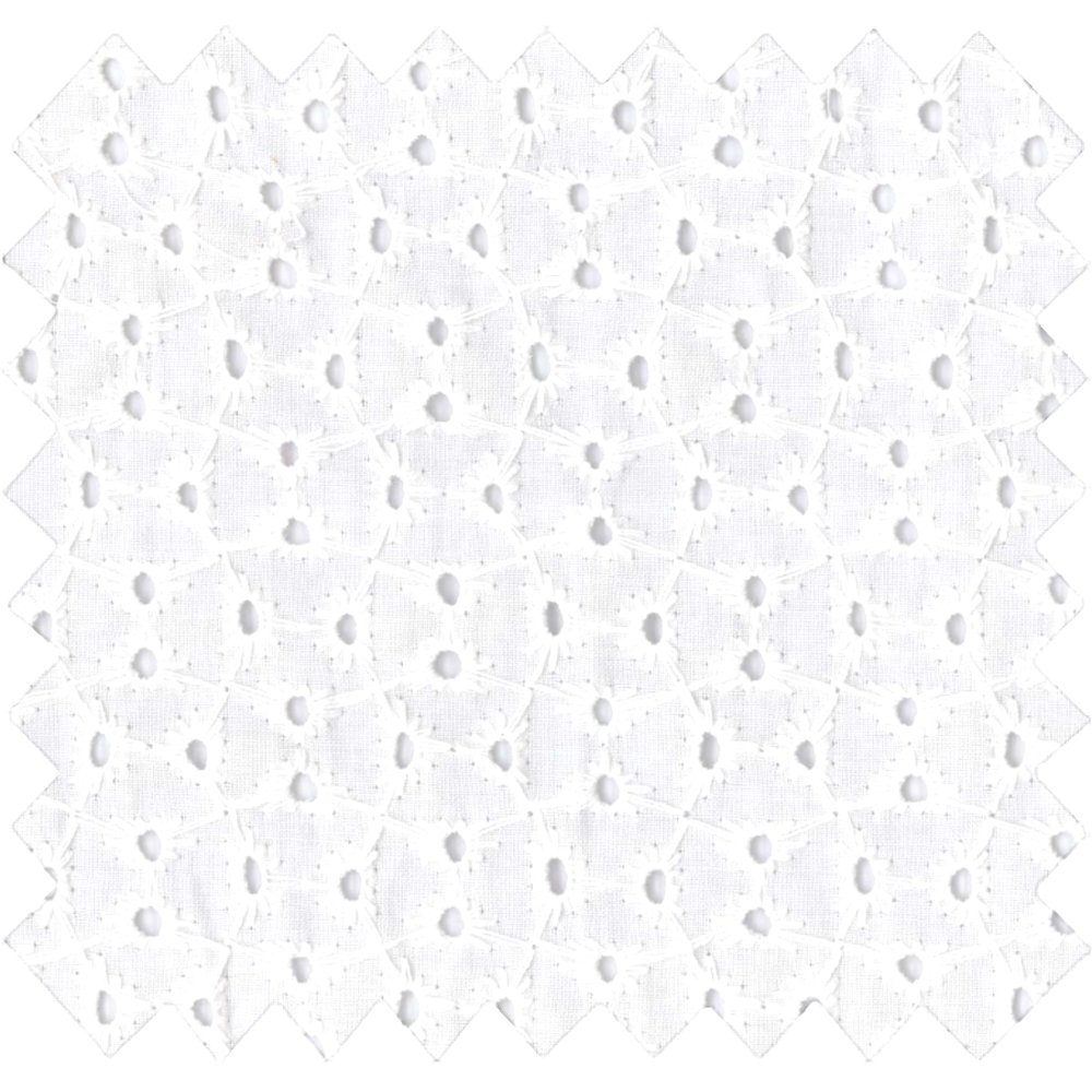 Tissu Coton Au Mètre Broderie Anglaise Blanche