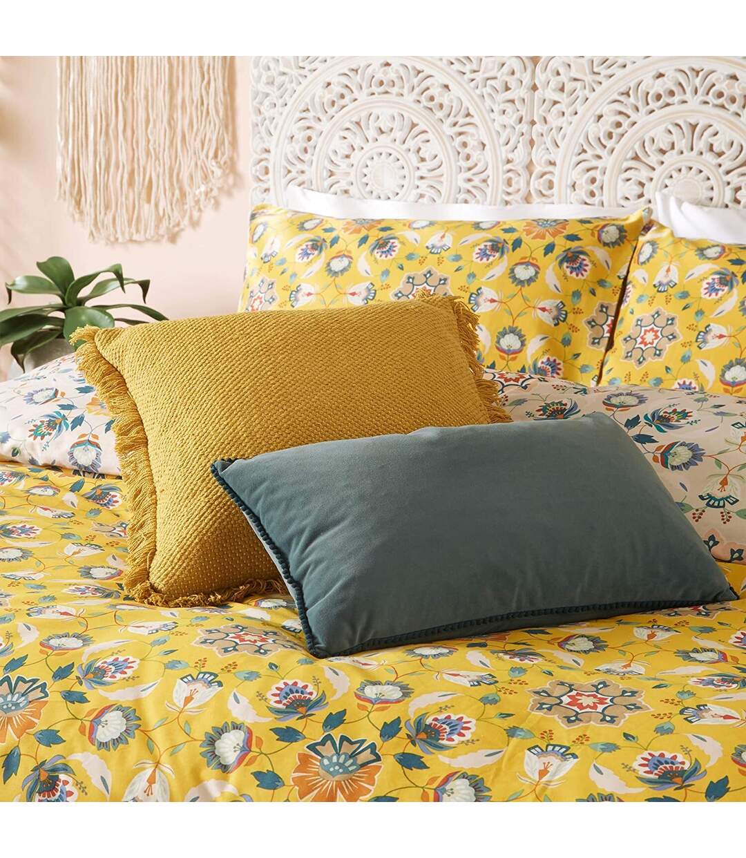 Furn - Parure de lit FOLK (Ocre) - UTRV2094