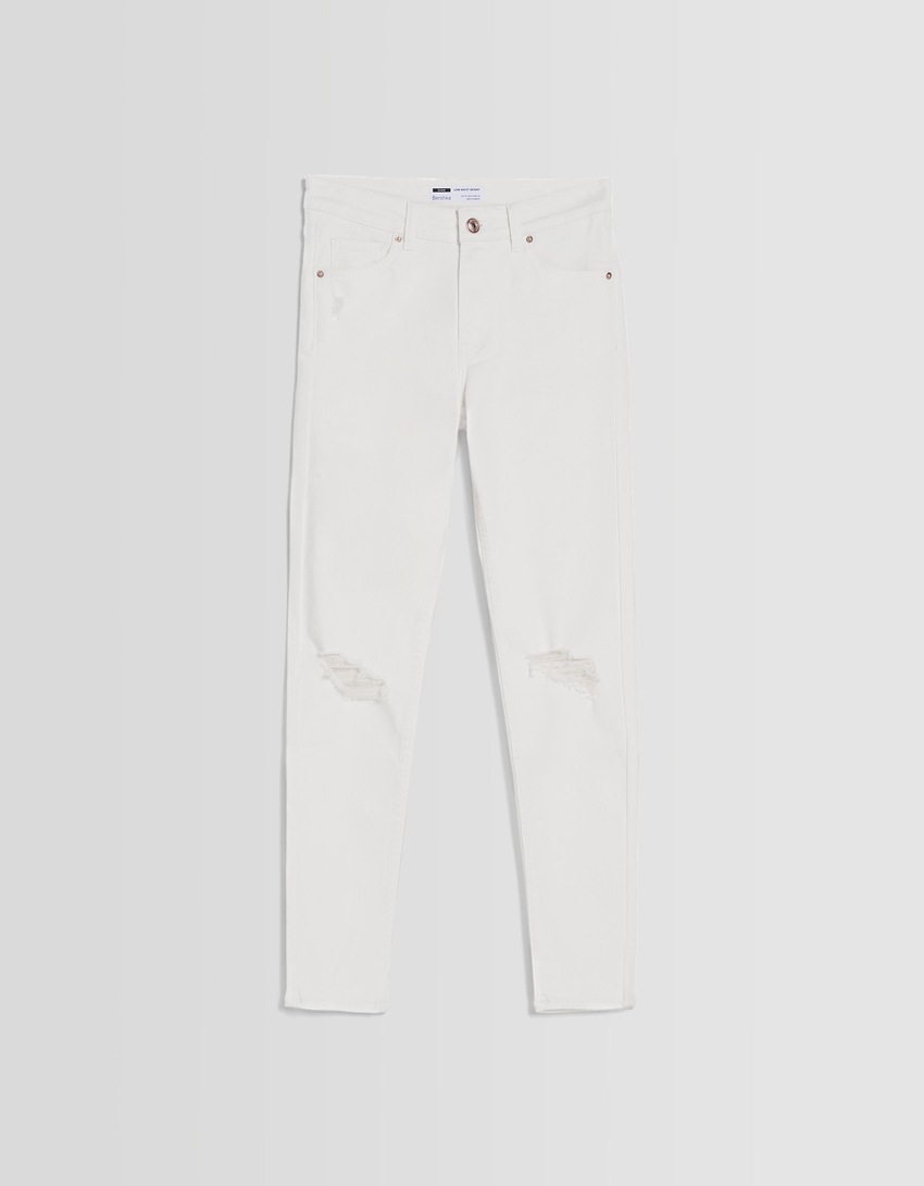 calça jeans skinny vintage de cintura baixa