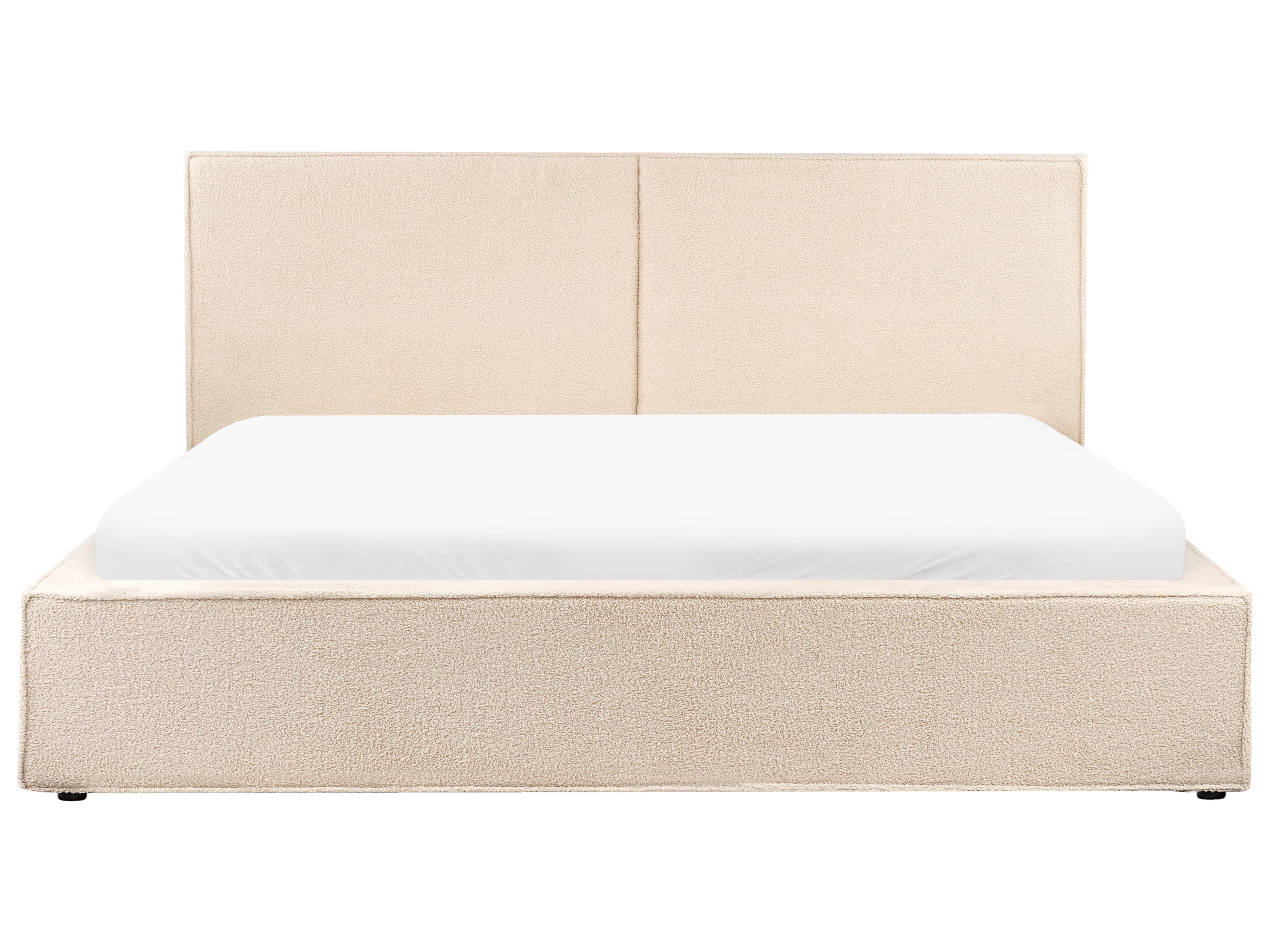 Bed met opbergruimte Bouclé MOISSAC 180 x 200 cm Beige
