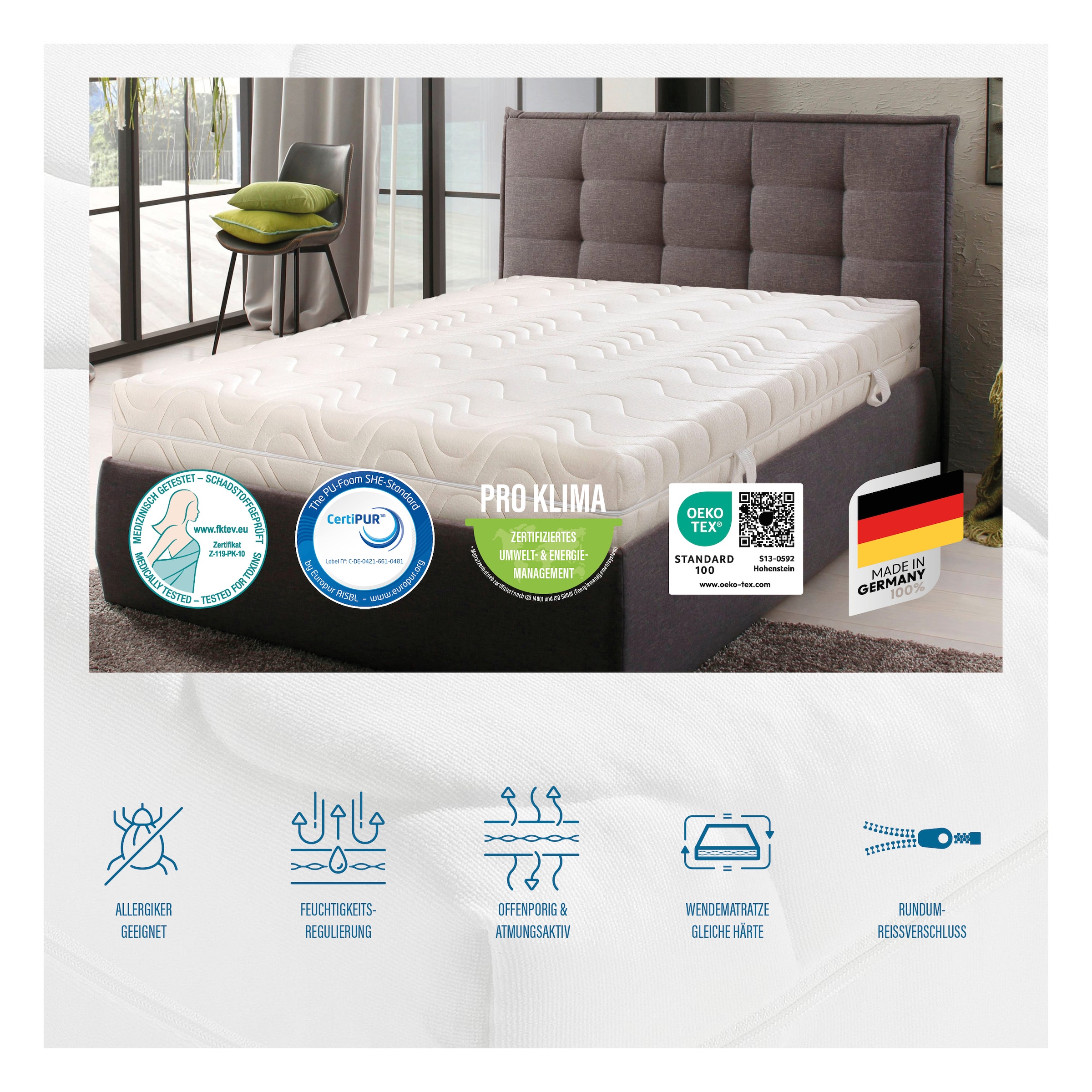 Beco Komfortschaummatratze »KS Luxus« 27 cm hoch Raumgewicht: 30 kg/m³ 1 Stk. tlg. Wähle aus einem Polyester- oder einem natürlichen Baumwollbezug!