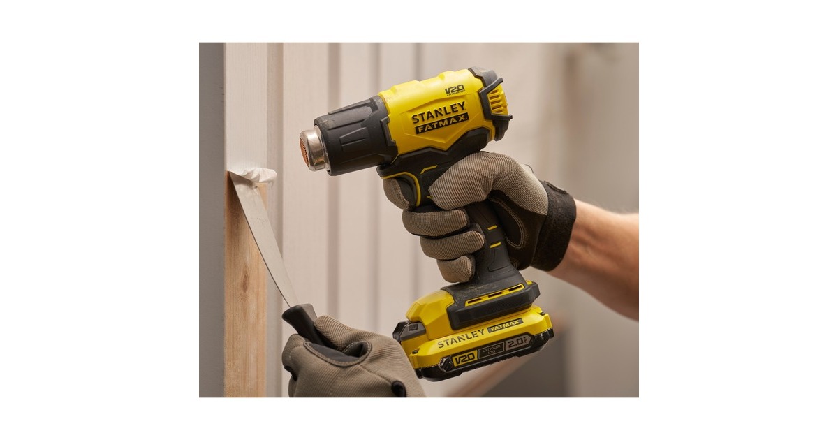 StanleyFATMAX V20 18V Heteluchtpistool Solo  (Zwart/geel, Accu en oplader niet inbegrepen)