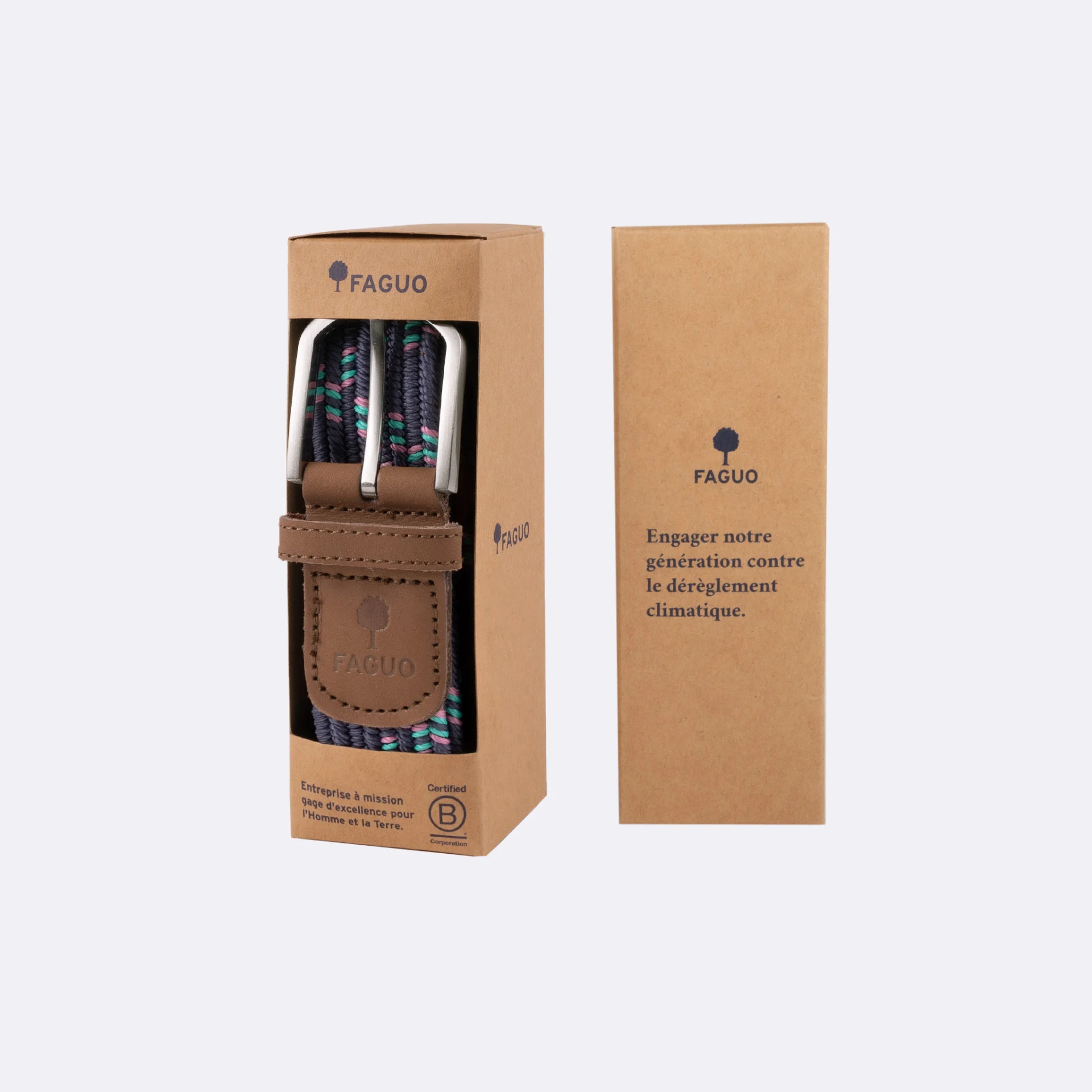 Ceinture bleue et rose polyester recyclé et élasthanne - modèle belt