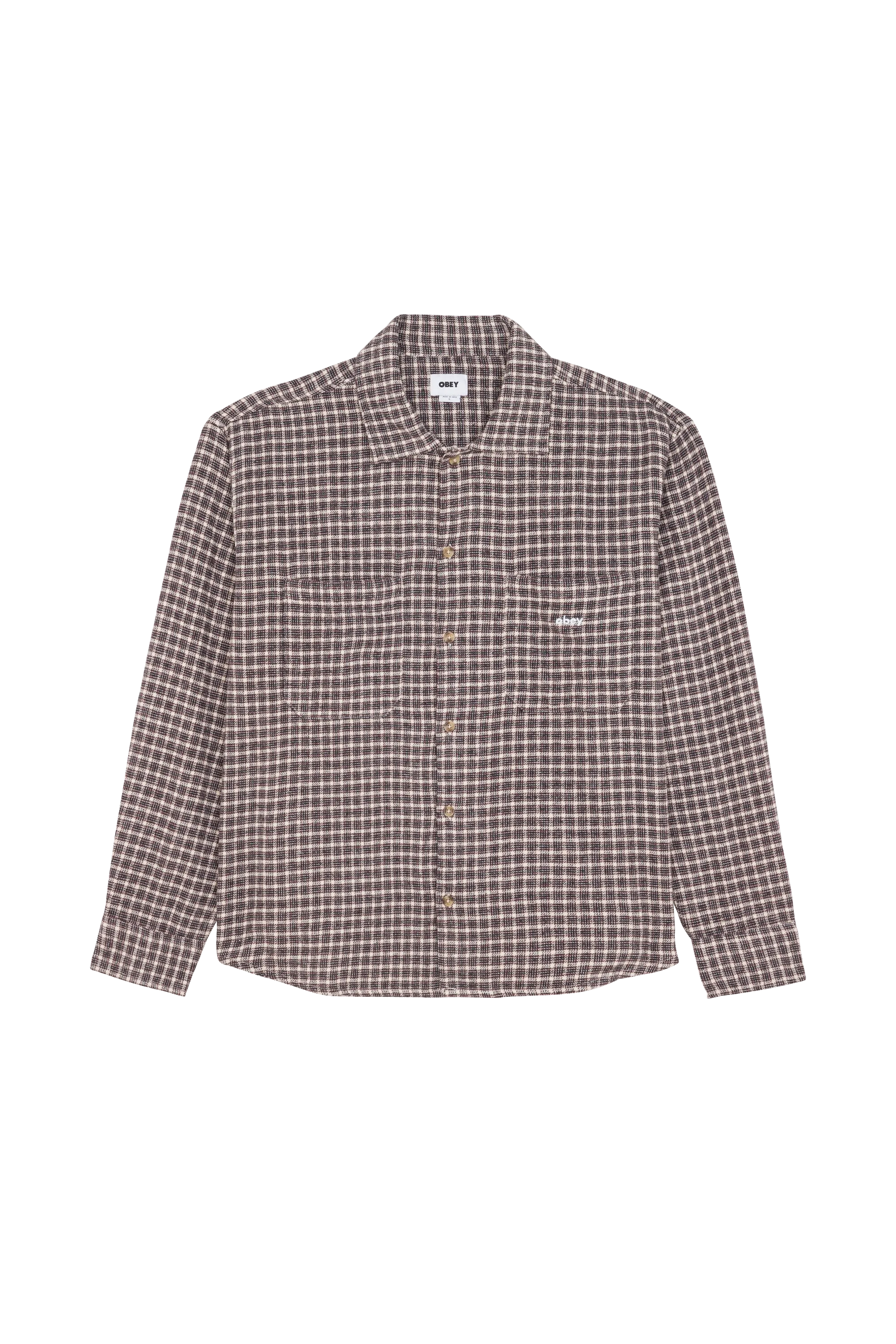 OBEY Chemise BIGWIG MICRO P Beige