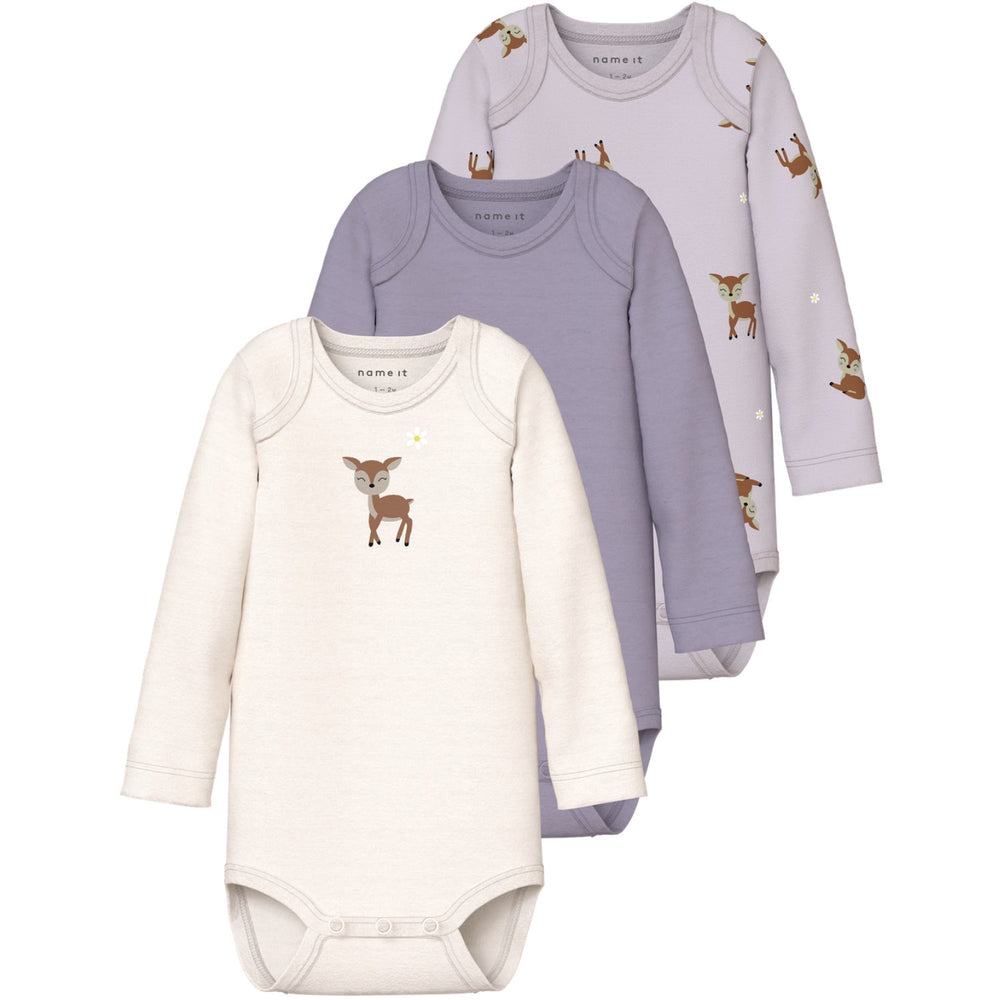 Køb Name It Lilac Marble Nbfbody 3P Ls Lilac Marble Deer Noos