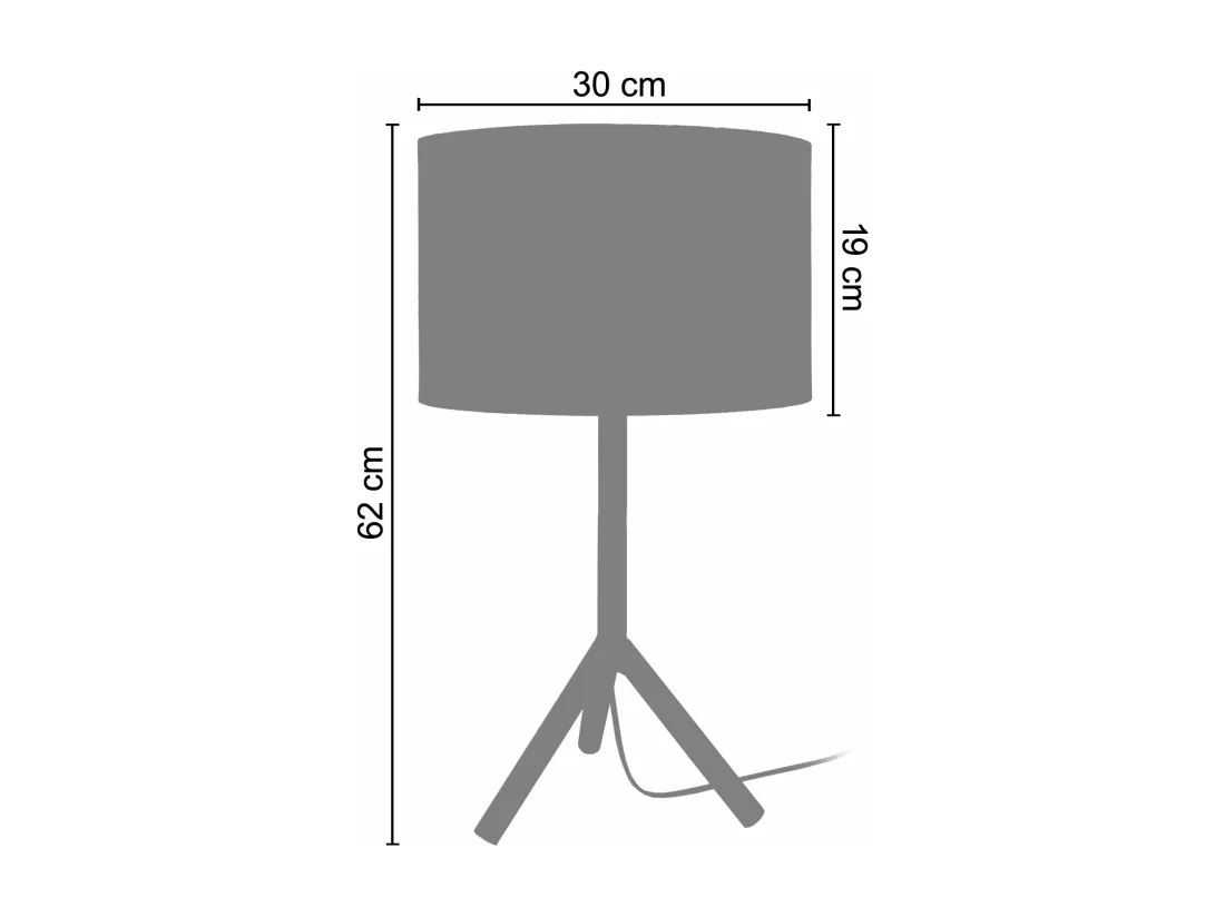 Lampe a poser droit noir,bois,orange 62 cm.