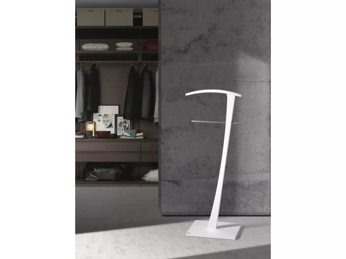 Valet de nuit - H115cm x L48cm x P28cm - hêtre massif blanc - Lindes