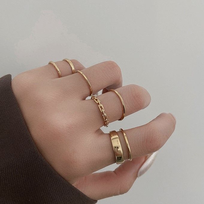 Taimi - Set van 7: Legering ring (diverse ontwerpen)