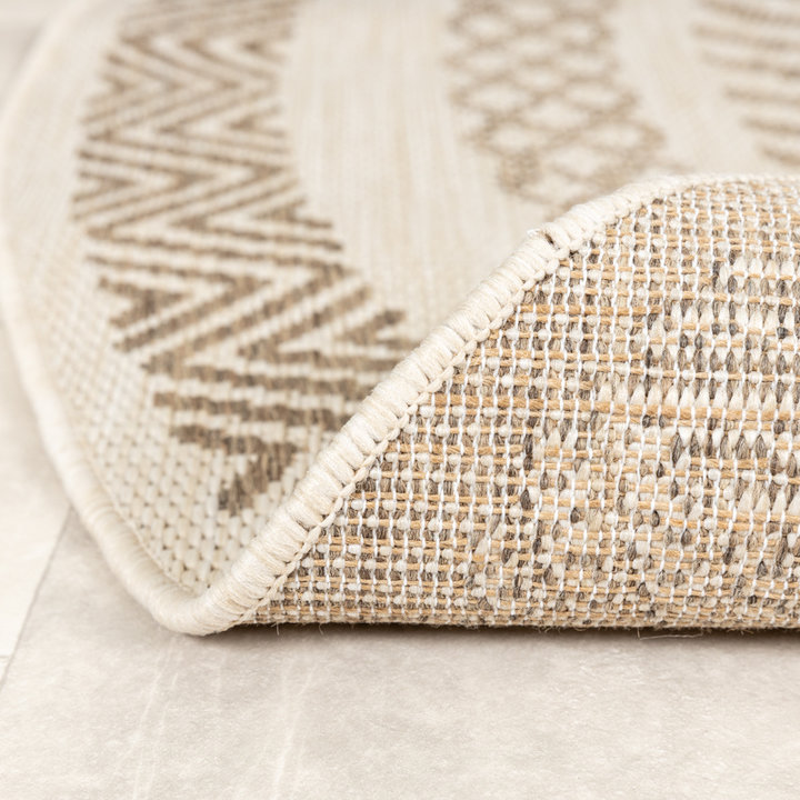 Rond jute buitenkleed - Nomad Aztec Creme | Boho