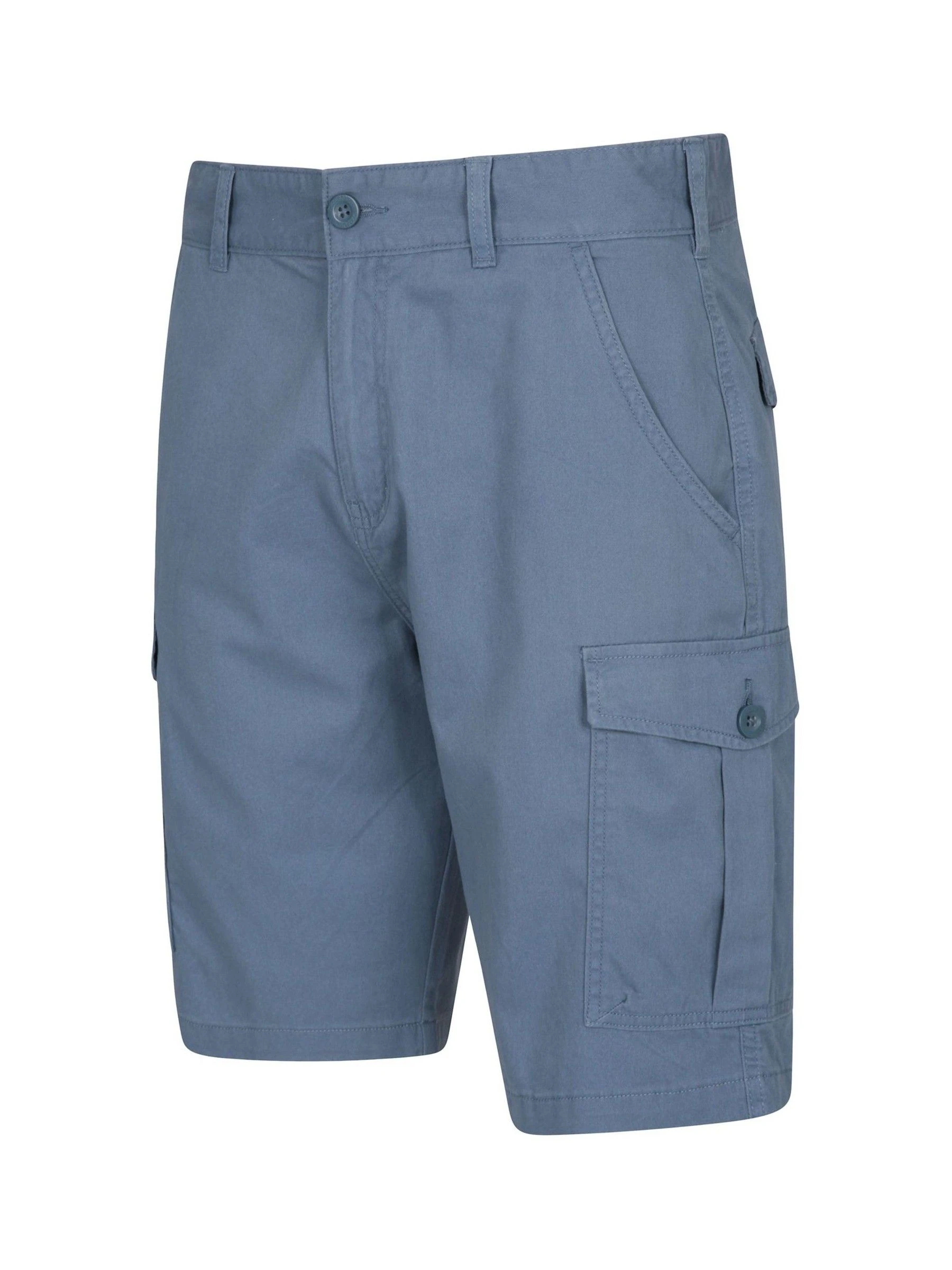 Blauw - Mountain Warehouse Mens Lakeside 100% Cotton Cargo Shorts