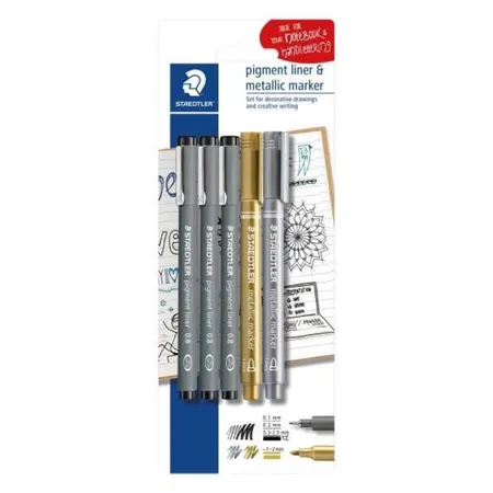 STAEDTLER® Pigmentliner Metallicmarker 3+2
