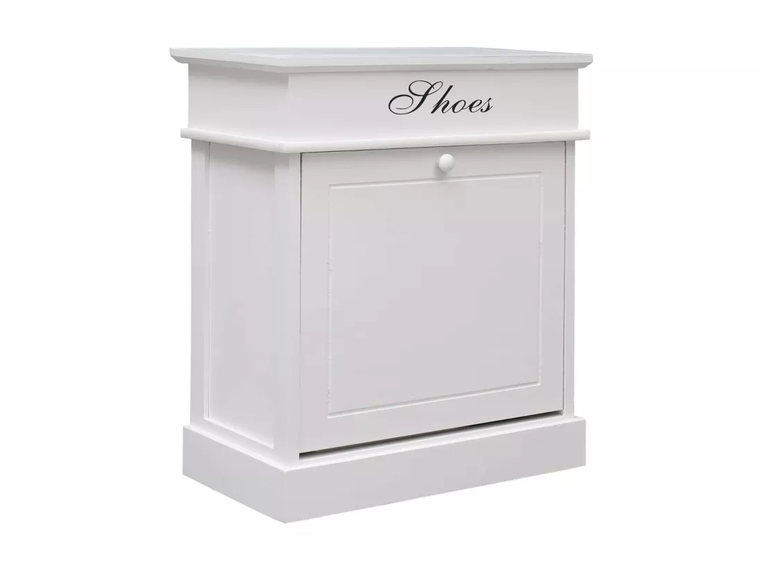 Armoire à chaussures Blanc 50 x 28x58 Bois de Paulownia