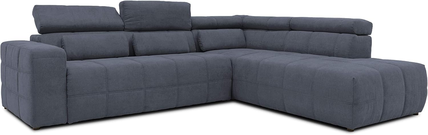 DOMO. collection Ecksofa Brandon, Sofa mit Rückenfunktion in L-Form, Polsterecke, Eckgarnitur Ottomane rechts 275 x 228 x 98 cm (BxTxH), dunkelgrau