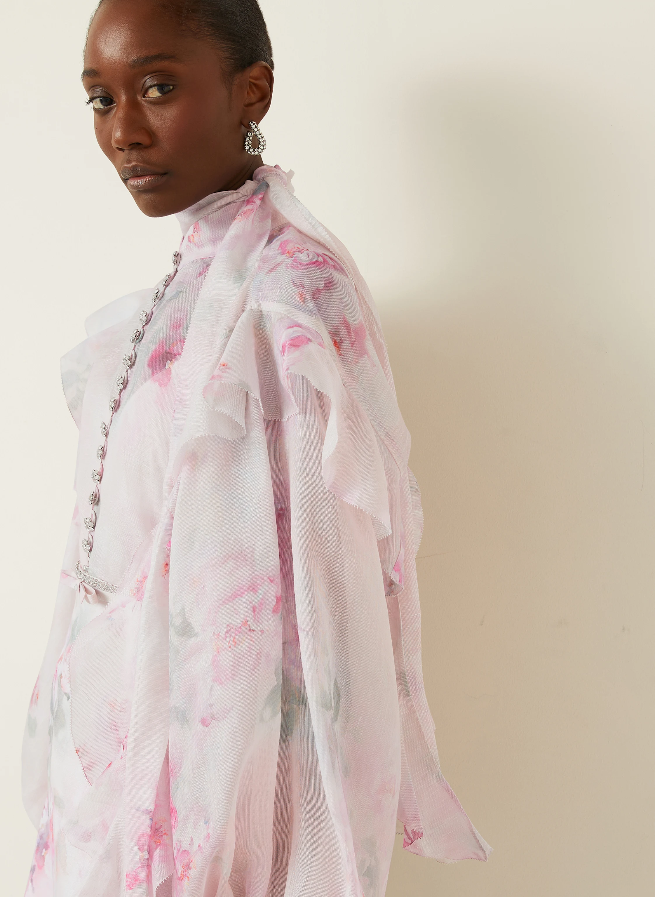ZIMMERMANN Bluse CRUSH mit abnehmbarer Schluppe und Rüschen