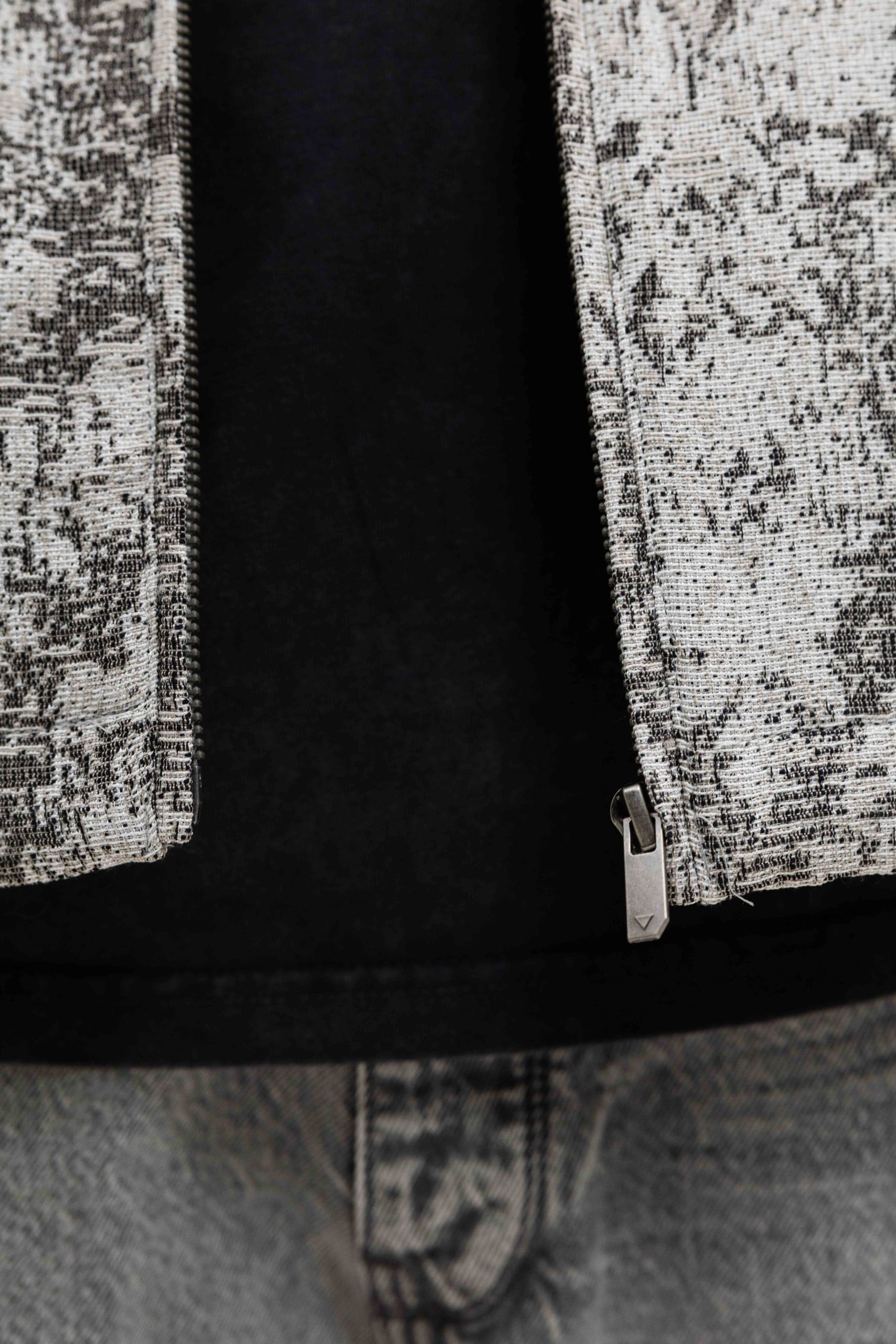 Pure Path Jacquard Flower Full-zip Jack Heren Zwart/Grijs