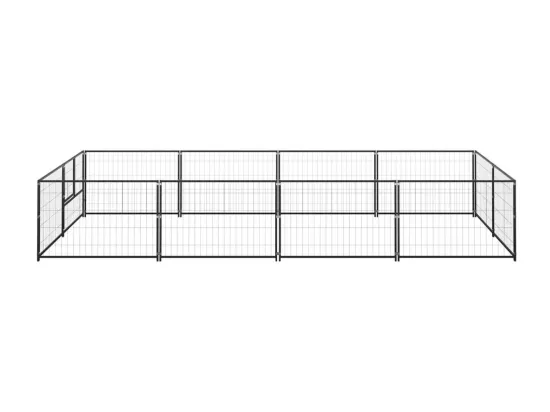 Chenil extérieur cage enclos noire 400 x 200 x 70 cm 02_0000557
