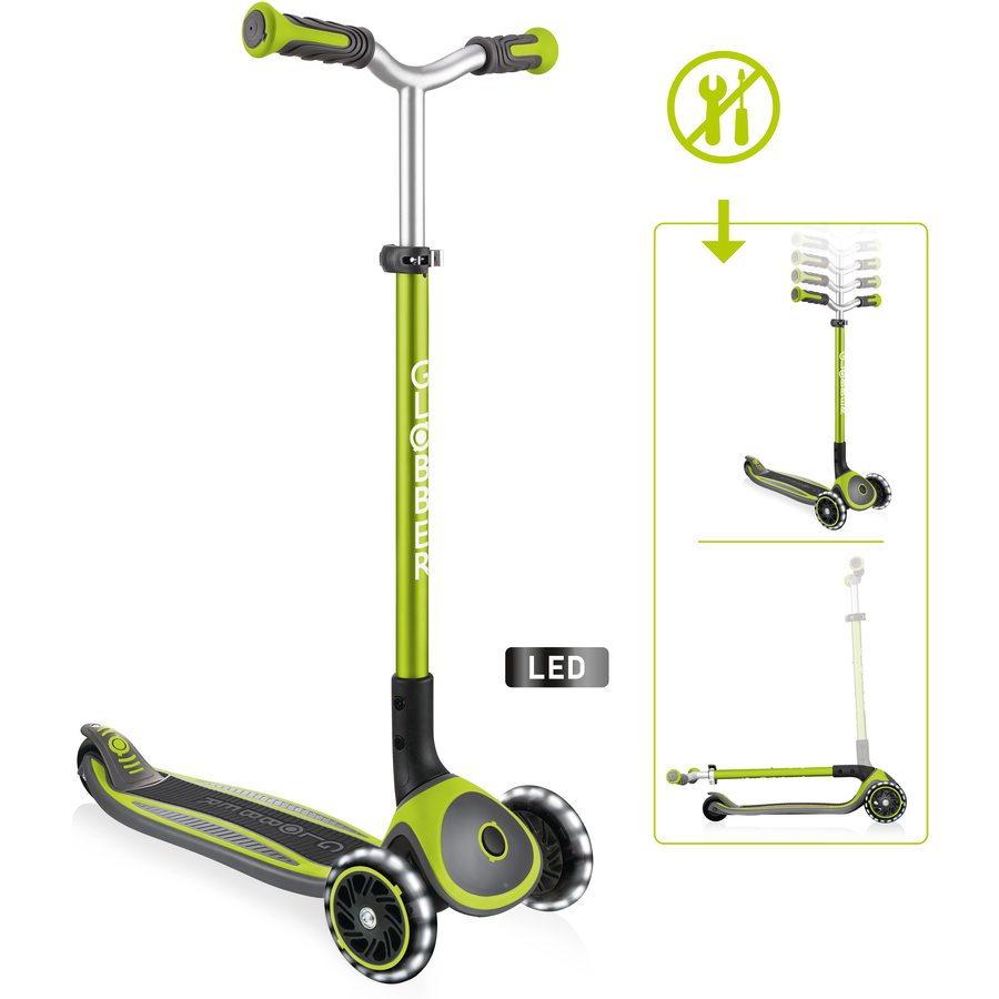 GLOBBER MASTER LIGHTS lime grün, mit Leuchtrollen