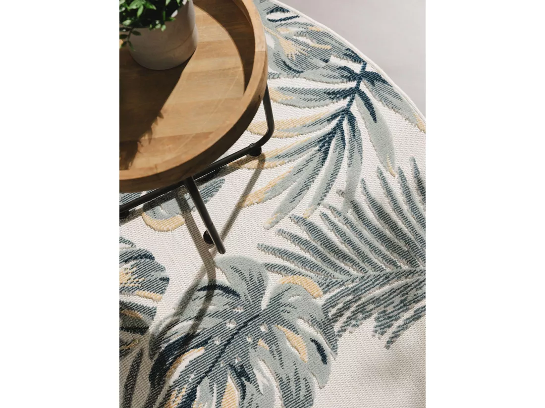 Tapis d'extérieur & intérieur Flora Multicouleur ø 200 cm rond