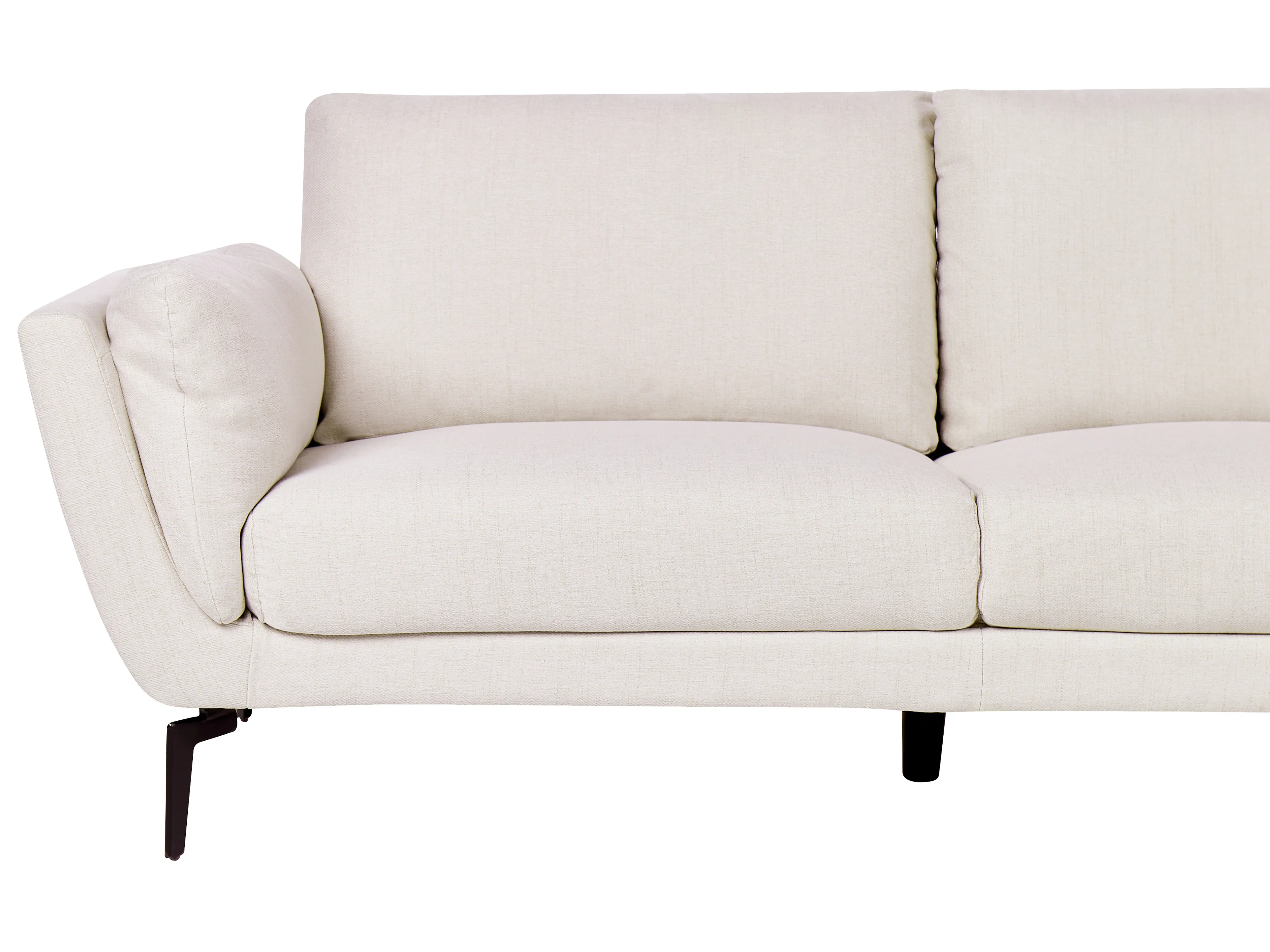 Bank 3-zits KANSSELI Stof Lichtbeige