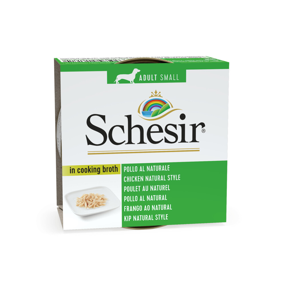 14x Schesir Hondenvoer Kip Naturel in Bouillon85 gr