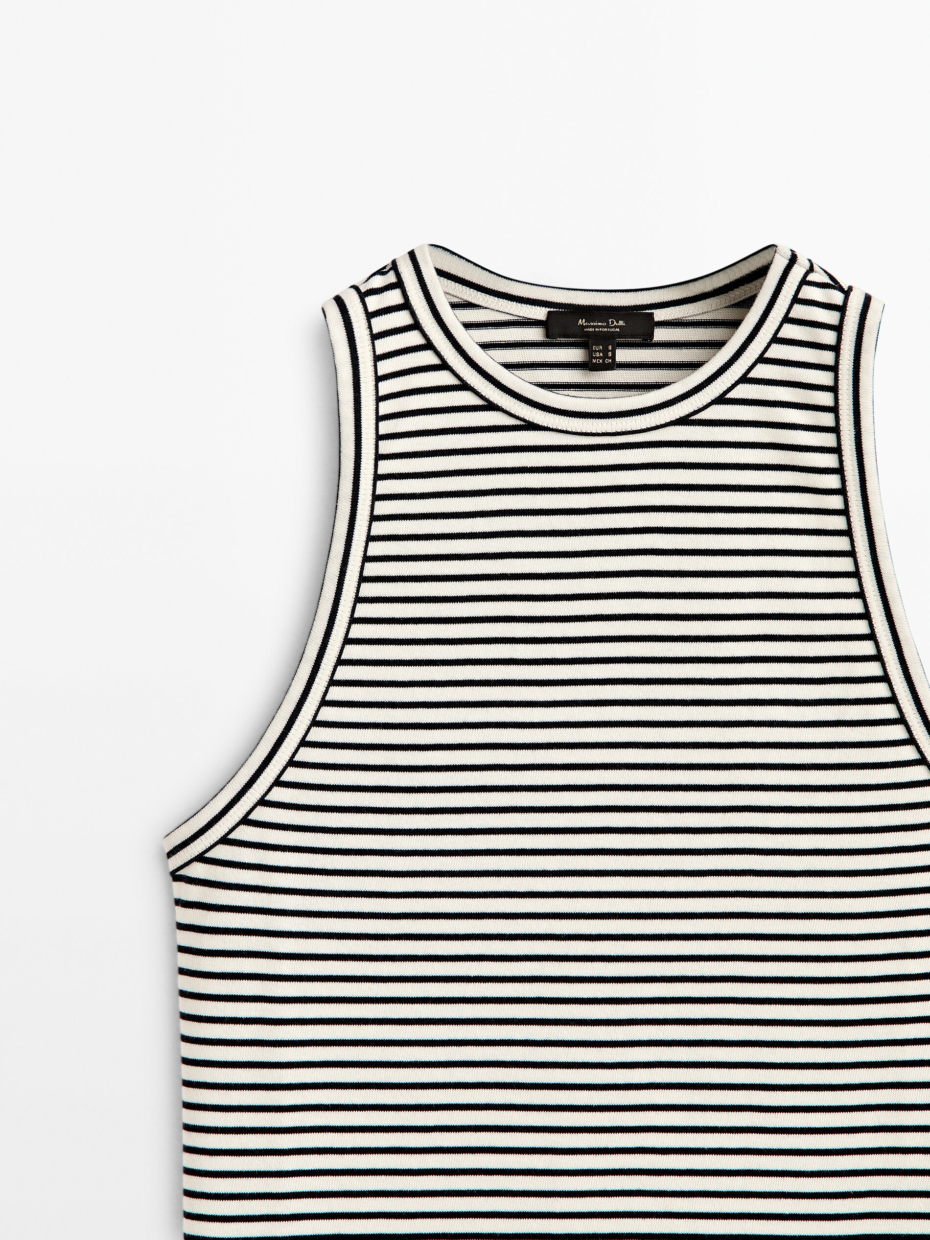 Camiseta rayas algodón sin mangas - RAW