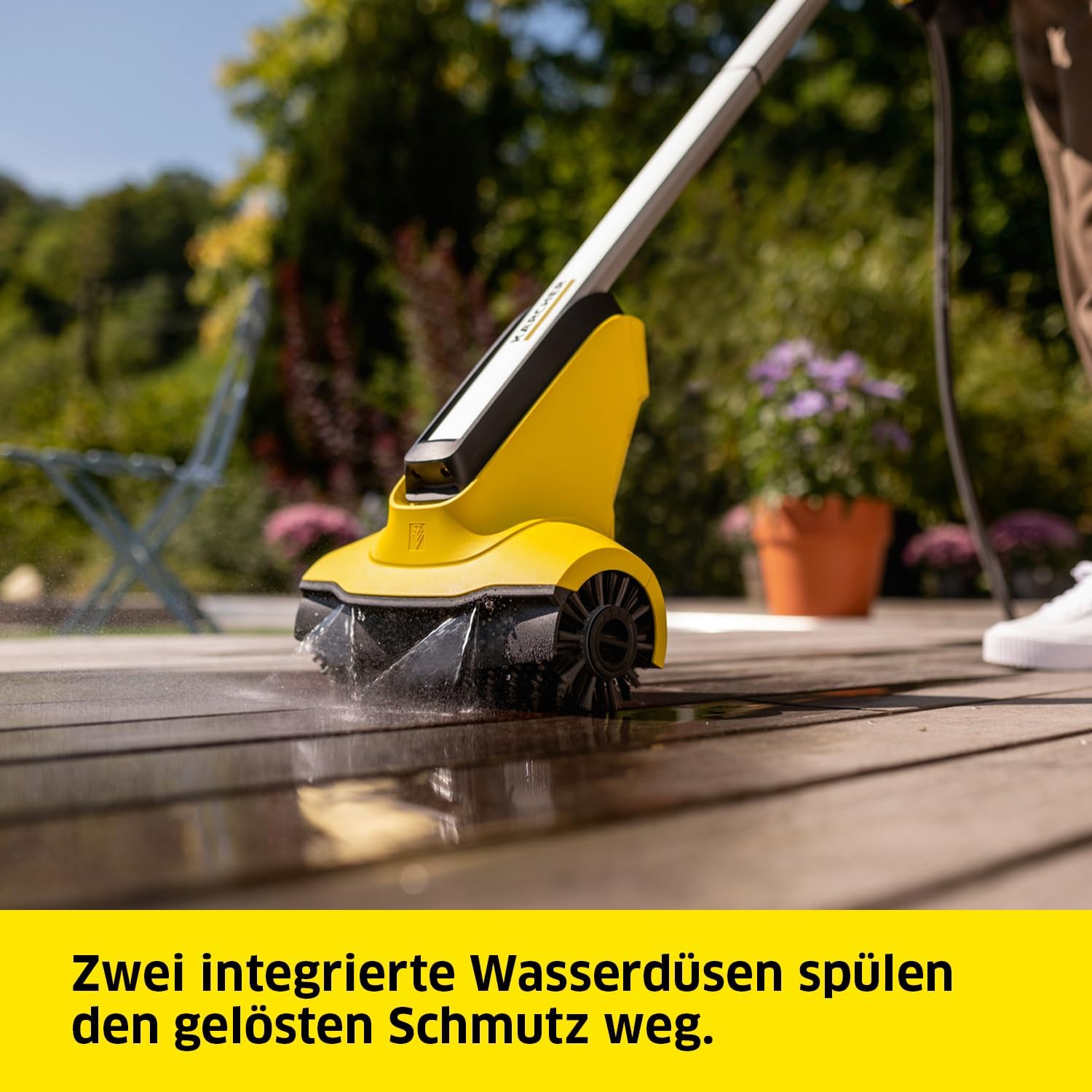Kärcher 18 V Akku-Terrassenreiniger PCL 3-18, Druck: max. 10 bar, Wasserdurchfluss bei 4 bar: max. 180 l/h, Leistung je Akkuladung: max. 20-40 m2, ohne Akku und Ladegerät