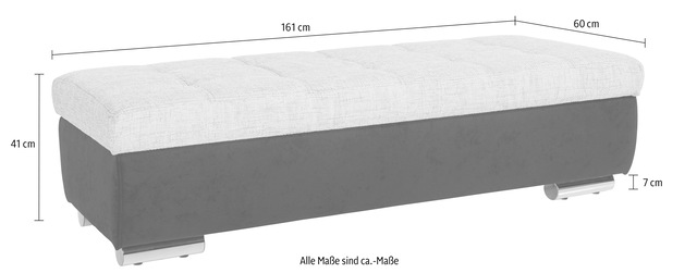 DOMO collection Hocker »Treviso XXL: B/T/H:  161/60/41 cm« mit Stauraum, auch in Cord, passend zur Serie, moderne Steppung