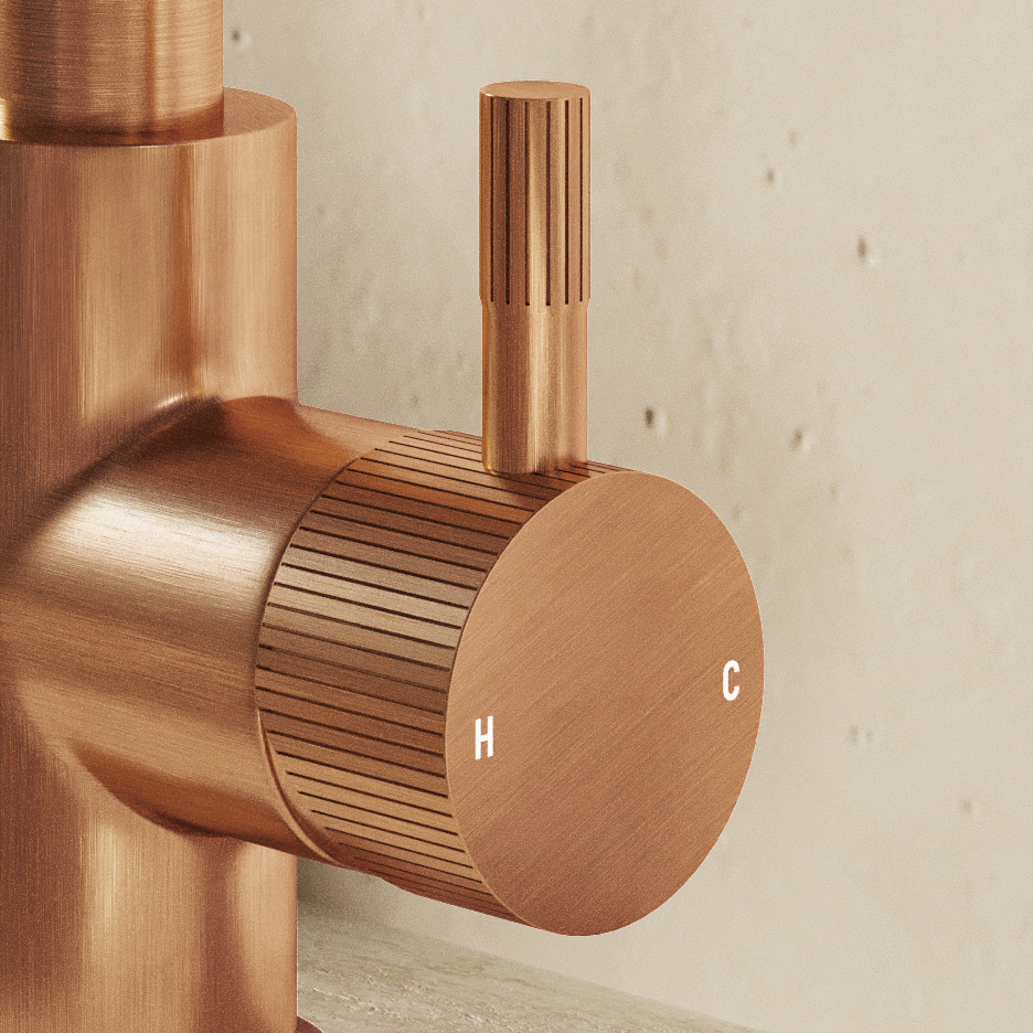 Saniclear Copper Stripes hendel voor Matrix wastafelkraan (SK21436)