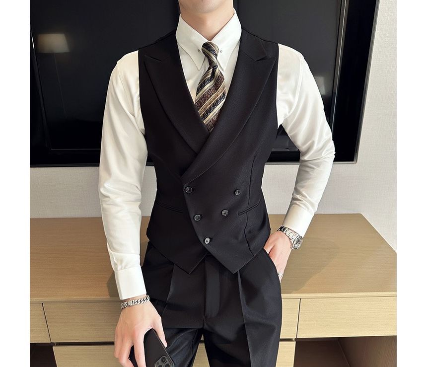Deepwood - Dubbelrijs vest met piekrevers