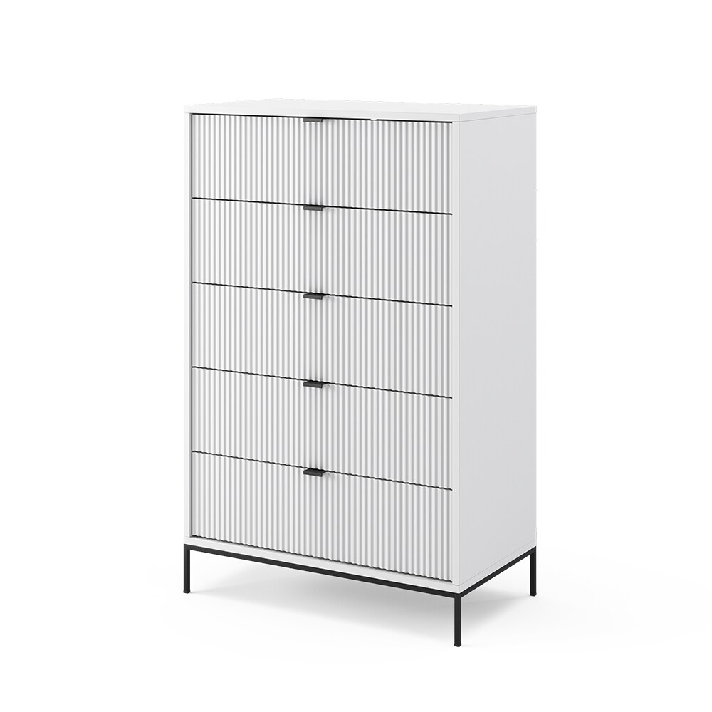 Vicco Kommode Eliza Weiß 76 x 120 cm mit 5 Schubladen