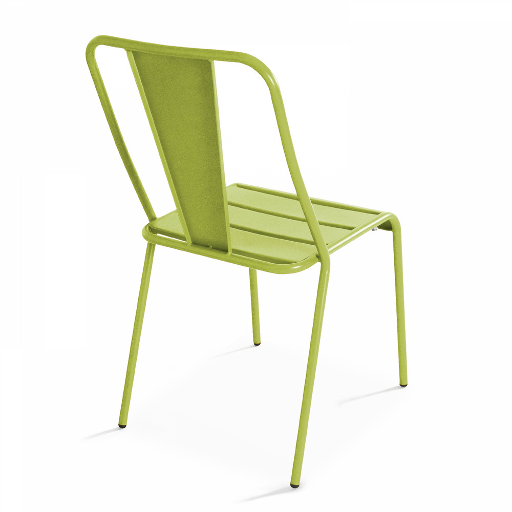 Chaise en métal vert