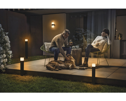 Ledvance LED buitenwandlamp 900 lm 3000 K + RGBW kleurverandering H 20,5 cm Smart+ WiFi Cube Updown Multicolor wit/grijs