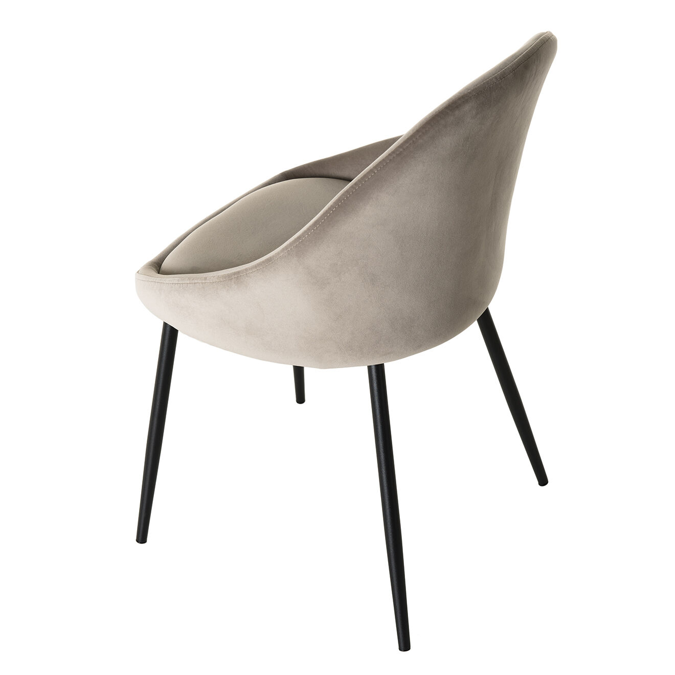 Macabane 2 Chaises Augustin en Velours chamois - 53x51x78 cm